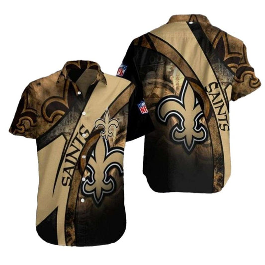 New Orleans Saints Vintage Camouflage Hawaiian Shirt - Moonbestprint