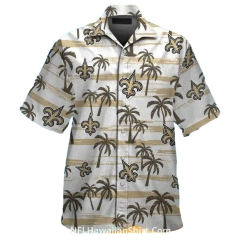 New Orleans Saints Vintage Palm And Stripes Hawaiian Shirt - Moonbestprint