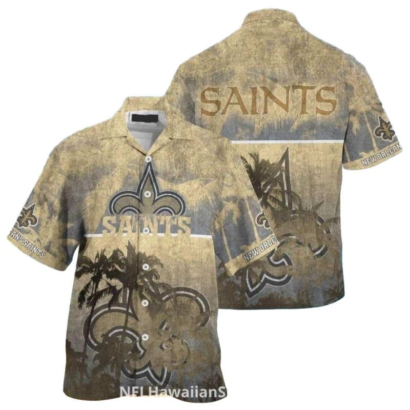 New Orleans Saints Vintage Palm Tree Hawaiian Shirt - Moonbestprint