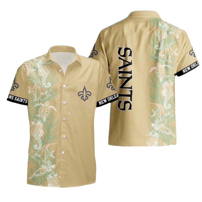 New Orleans Saints urtle Seaweed Pattern Hawaiian Shirt - Moonbestprint