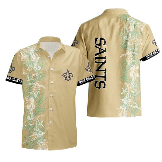 New Orleans Saints urtle Seaweed Pattern Hawaiian Shirt - Moonbestprint