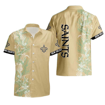 New Orleans Saints urtle Seaweed Pattern Hawaiian Shirt - Moonbestprint