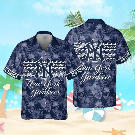 New York Baseball Team Yankeess Hawaiian Button Down Shirt 1, MLB Hawaiian Shirt Moonbestprint