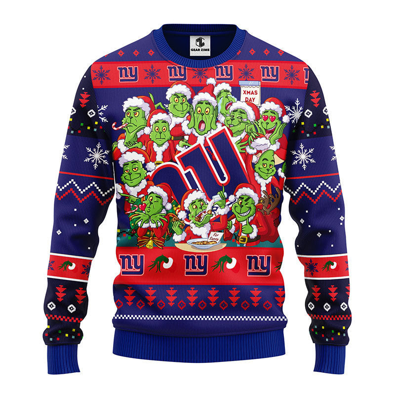 New York Giants 12 Grinch Xmas Day Ugly Christmas Sweater Moonbestprint