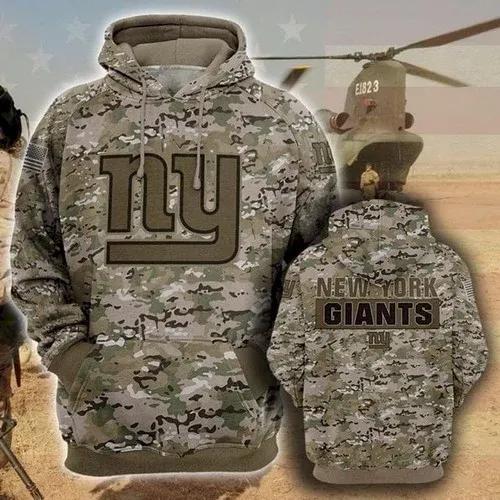 New York Giants Camo 3D Hoodie, NFL Hoodie Moonbestprint