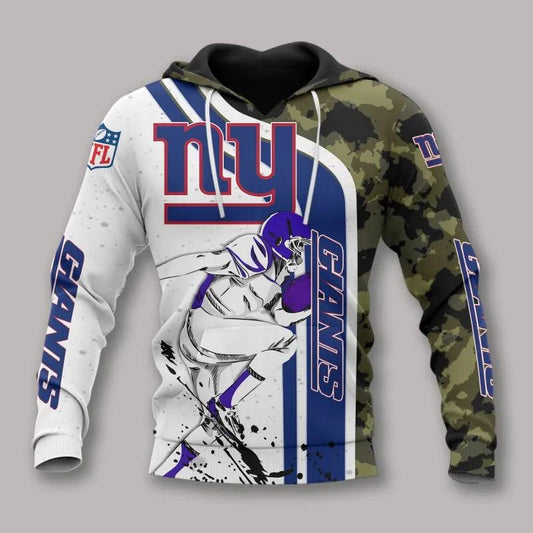 New York Giants Camo All Over Print Hoodie, NFL Hoodie Moonbestprint