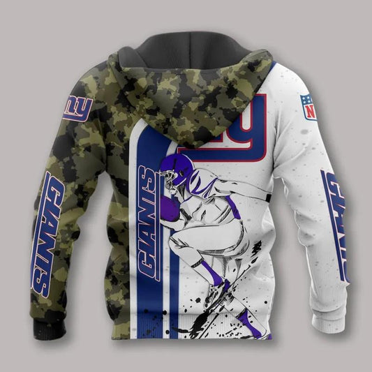 New York Giants Camo All Over Print Hoodie, NFL Hoodie Moonbestprint