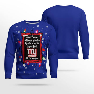 New York Giants Dear Santa To Win Super Bowl Ugly Christmas Sweater 2025 – Moonbestprint