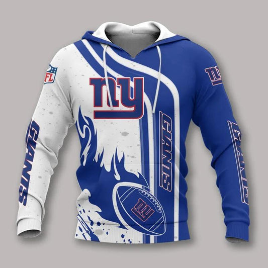 New York Giants Fire Ball All Over Print Hoodie, NFL Hoodie Moonbestprint