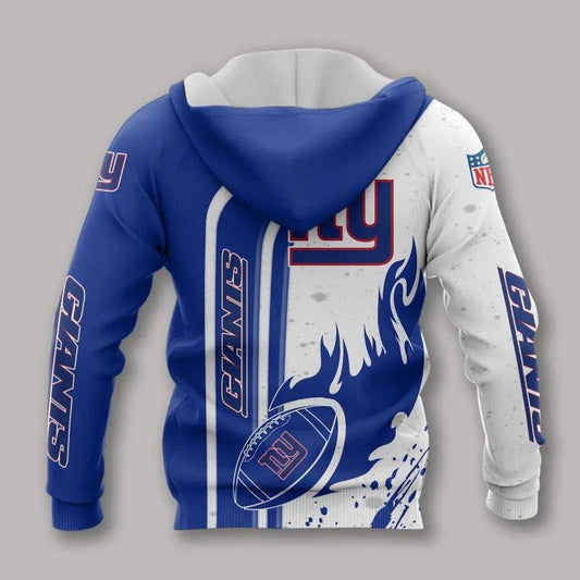 New York Giants Fire Ball All Over Print Hoodie, NFL Hoodie Moonbestprint