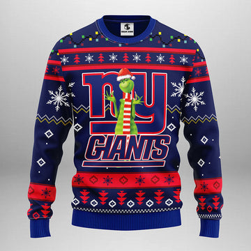 New York Giants Funny Grinch Ugly Christmas Sweater Moonbestprint