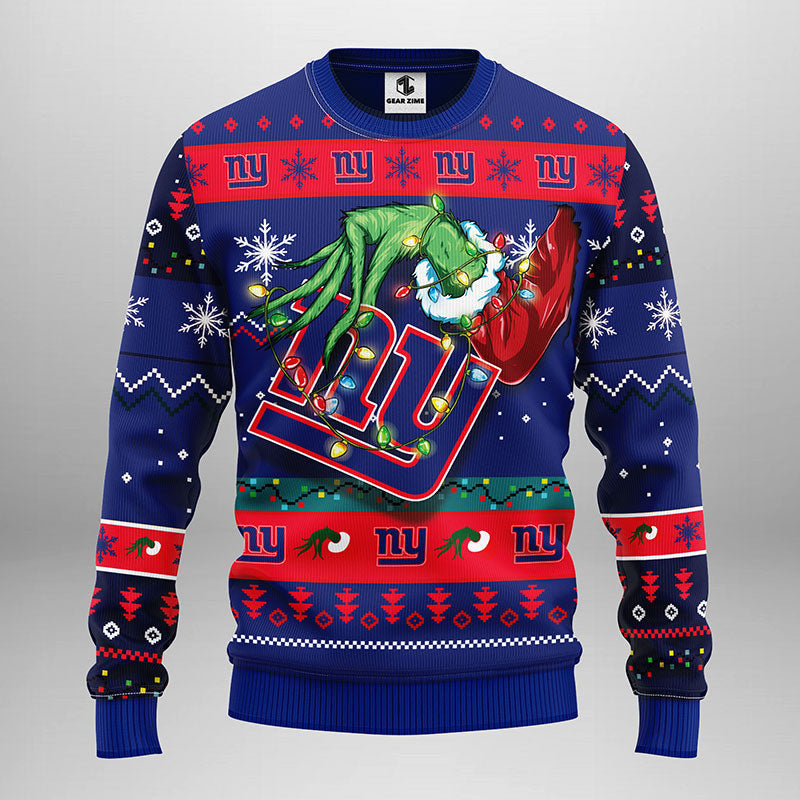 New York Giants Grinch Ugly Christmas Sweater Moonbestprint