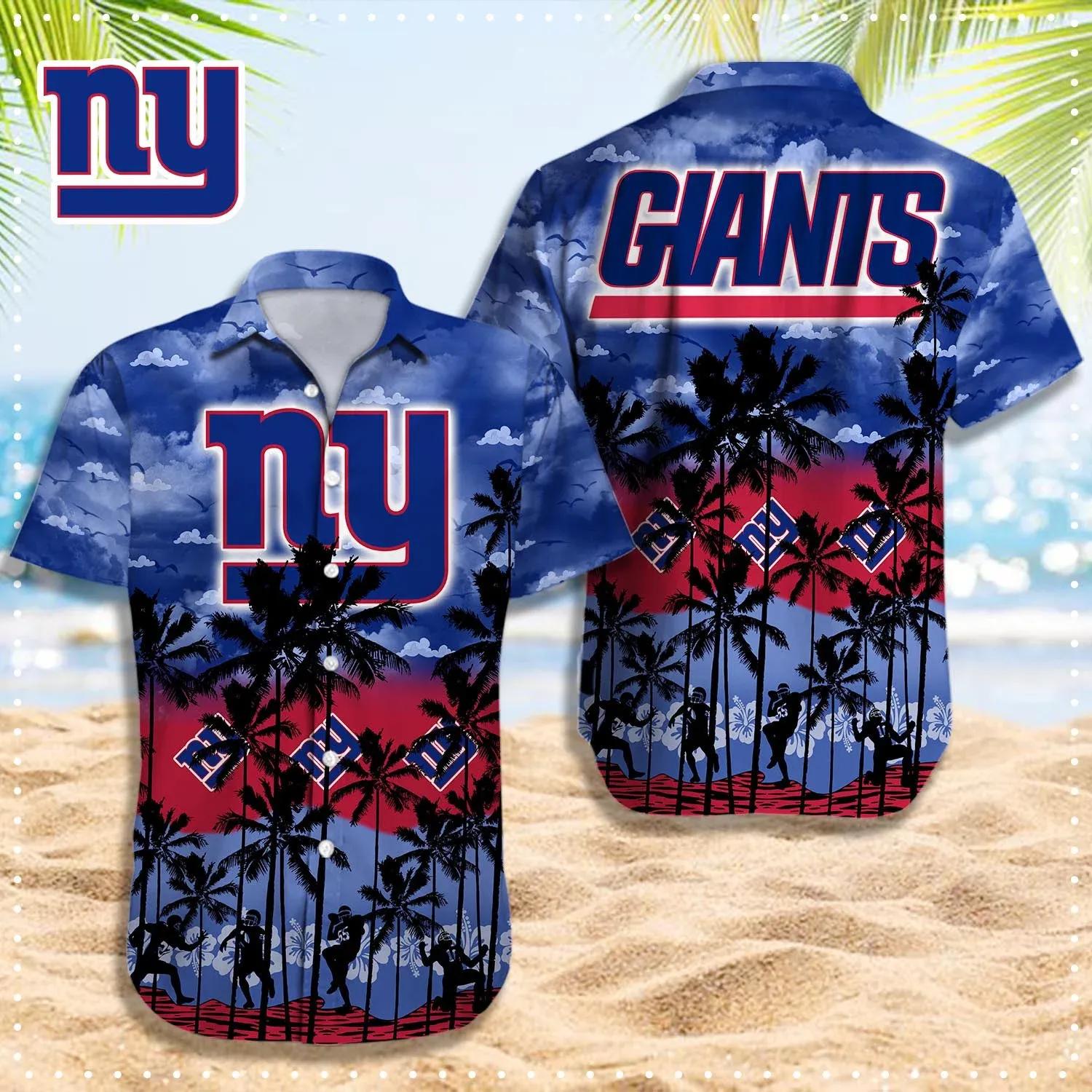 New York Giants Hawaiian Shirt, NFL Hawaiian Shirt Moonbestprint
