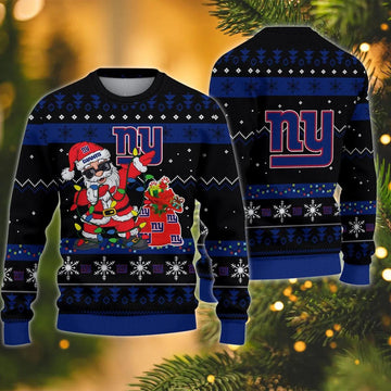 New York Giants Santa Claus Dabbing  Ugly Christmas Sweater, NFL Christmas Sweater Moonbestprint