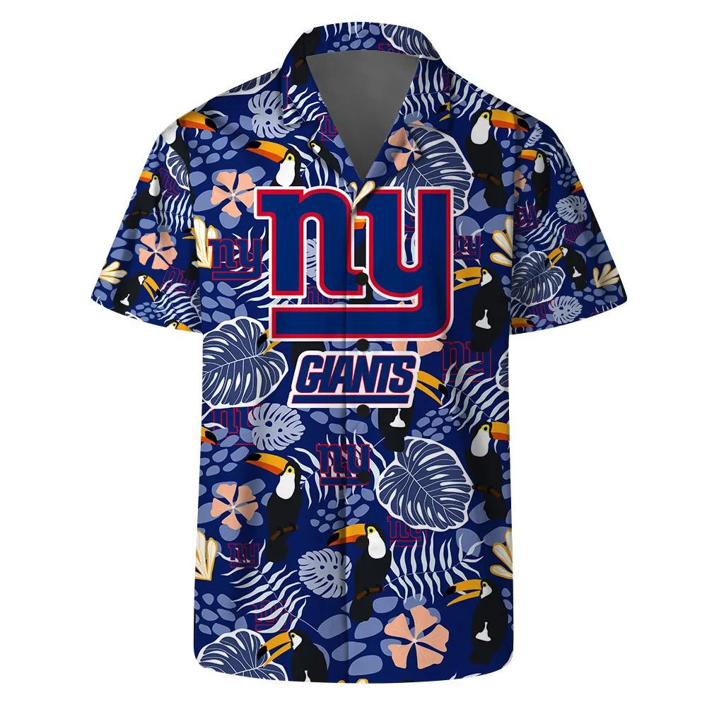 New York Giants Team Logo Pattern Champions Hawaiian Shirt, NFL Hawaiian Shirt Moonbestprint