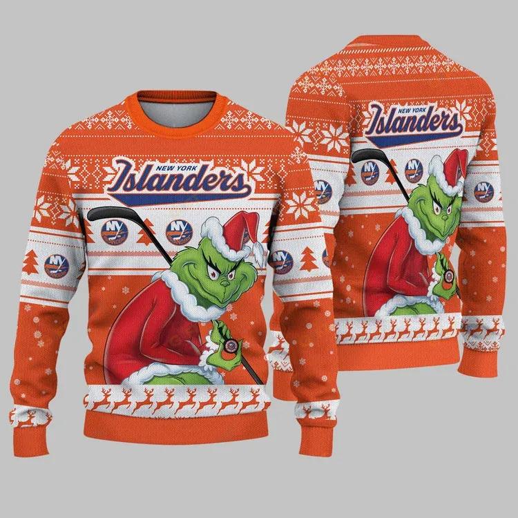 New York Islanders Grinch Stolen Ugly Christmas Sweater, NHL Christmas Sweater Moonbestprint
