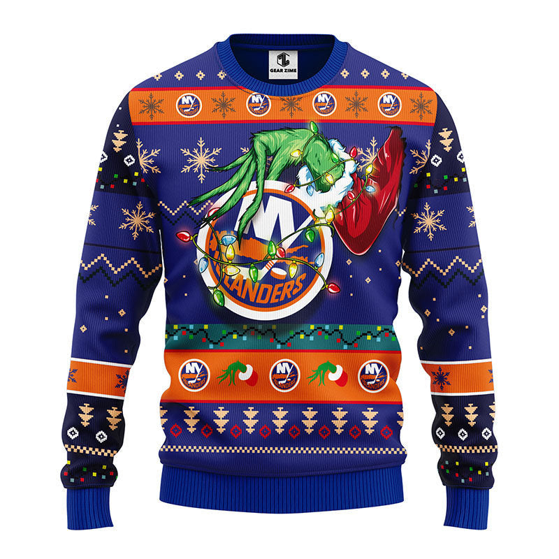 New York Islanders Grinch Ugly Christmas Sweater Moonbestprint