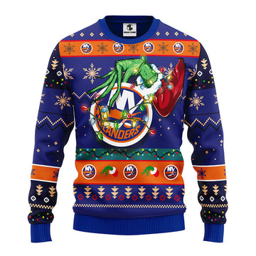 New York Islanders Grinch Ugly Christmas Sweater Moonbestprint