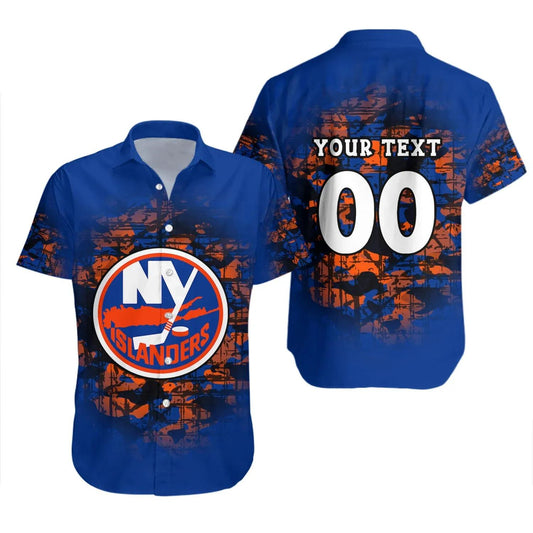New York Islanders Hawaiian Shirt Camouflage Vintage - NHL, NHL Hawaiian Shirt Moonbestprint