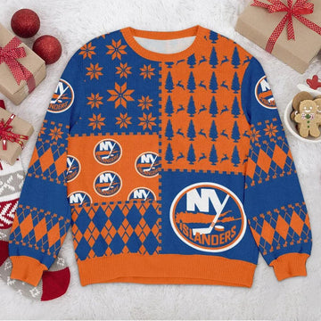 New York Islanders NHL Ugly Christmas Sweater, NHL Christmas Sweater Moonbestprint