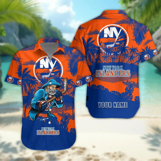New York Islanders Personalized Hawaiian Shirt – Custom Name, NHL Hawaiian Shirt Moonbestprint