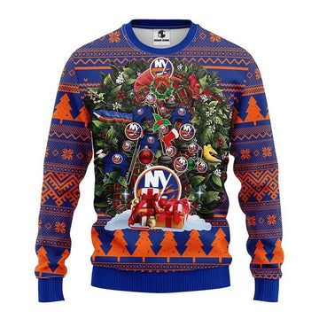 New York Islanders Tree Christmas Ugly Sweater, NHL Christmas Sweater Moonbestprint