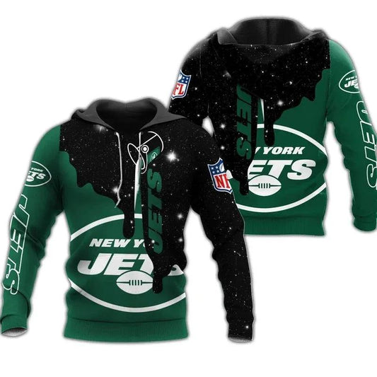 New York Jets Design Snowflake 3D Hoodie, NFL Hoodie Moonbestprint