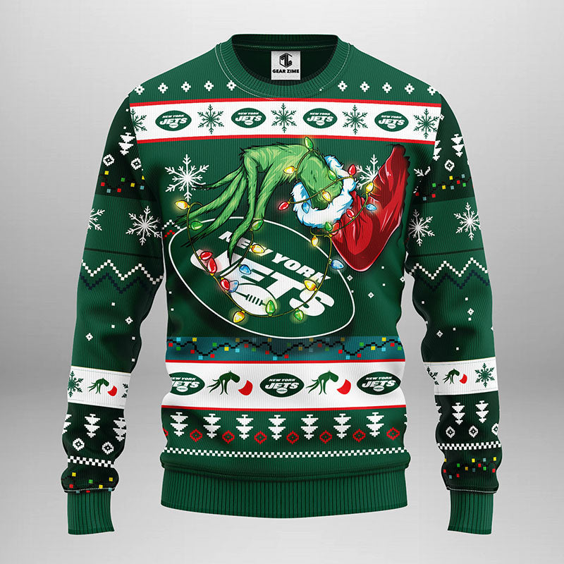 New York Jets Grinch Ugly Christmas Sweater Moonbestprint