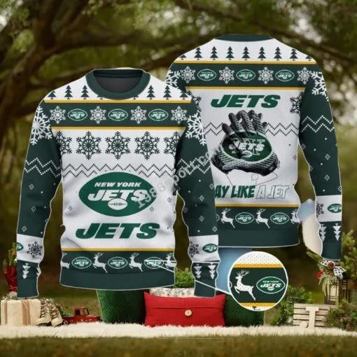 New York Jets NFL Ugly Christmas Sweater, NFL Chritsmas Sweater Moonbestprint