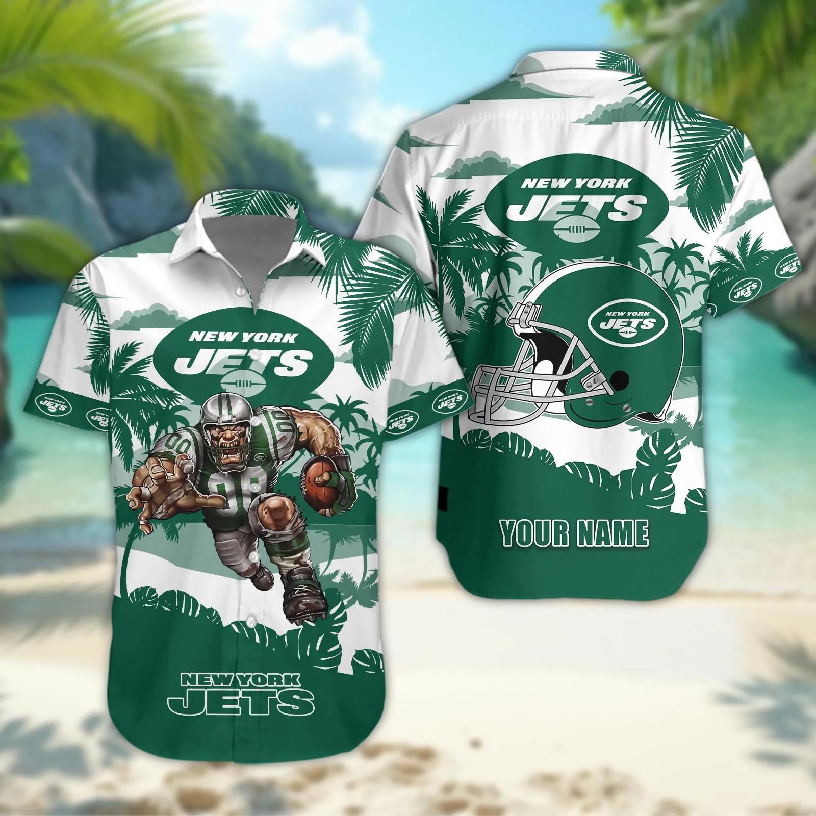 New York Jets Personalized Hawaiian Shirt, NFL Hawaiian Shirt Moonbestprint