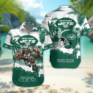 New York Jets Personalized Hawaiian Shirt, NFL Hawaiian Shirt Moonbestprint