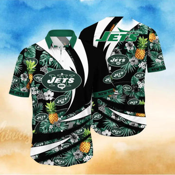 New York Jets Special Floral Style Hawaiian Shirt, NFL Hawaiian Shirt Moonbestprint