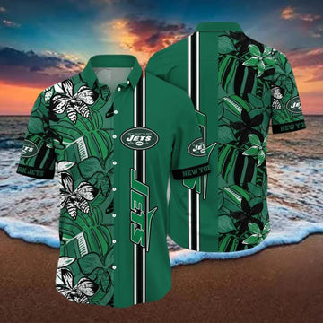 New York Jets Special Floral Unique Hawaiian Shirt, NFL Hawaiian Shirt Moonbestprint