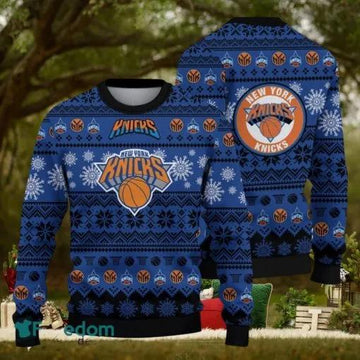 New York Knicks Basketball Ugly Christmas Sweater, NBA Chritsmas Sweater Moonbestprint