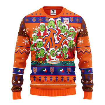 New York Mets 12 Grinch Xmas Day Ugly Christmas Sweater Moonbestprint