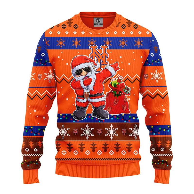 New York Mets Dabbing Santa Claus Ugly Christmas Sweater, MLB Christmas Sweater Moonbestprint