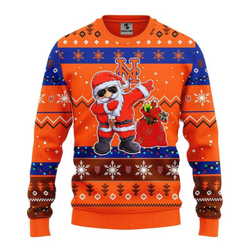 New York Mets Dabbing Santa Claus Ugly Christmas Sweater, MLB Christmas Sweater Moonbestprint