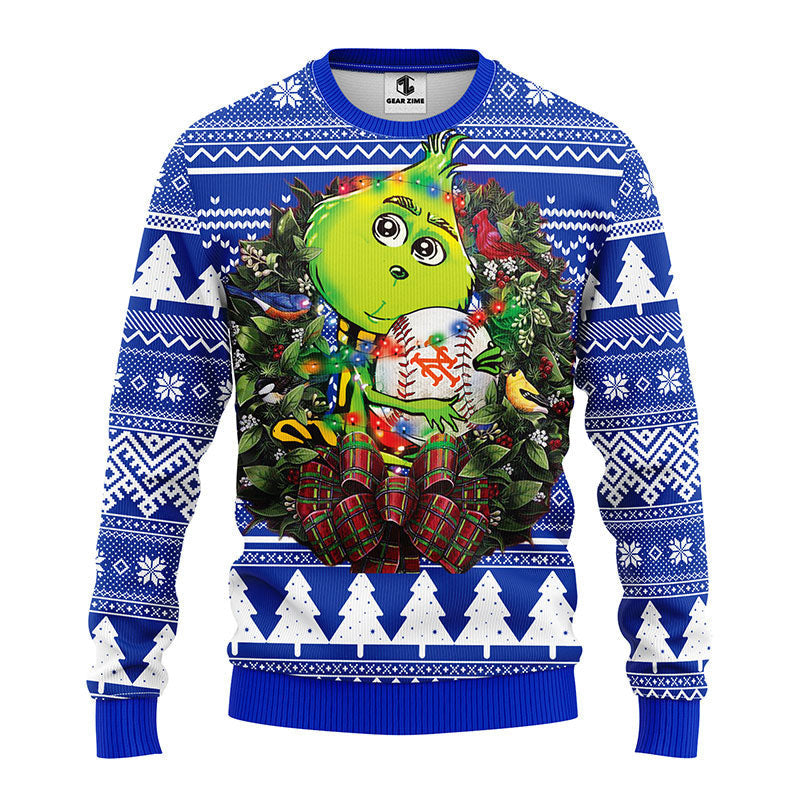 New York Mets Grinch Hug Ugly Christmas Sweater Moonbestprint