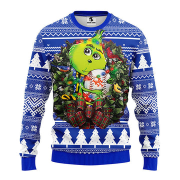 New York Mets Grinch Hug Ugly Christmas Sweater Moonbestprint