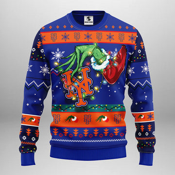 New York Mets Grinch Ugly Christmas Sweater Moonbestprint