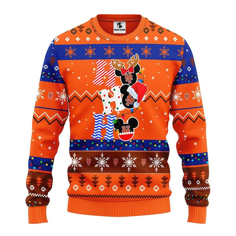 New York Mets Hohoho Ugly Christmas Sweater, MLB Christmas Sweater Moonbestprint