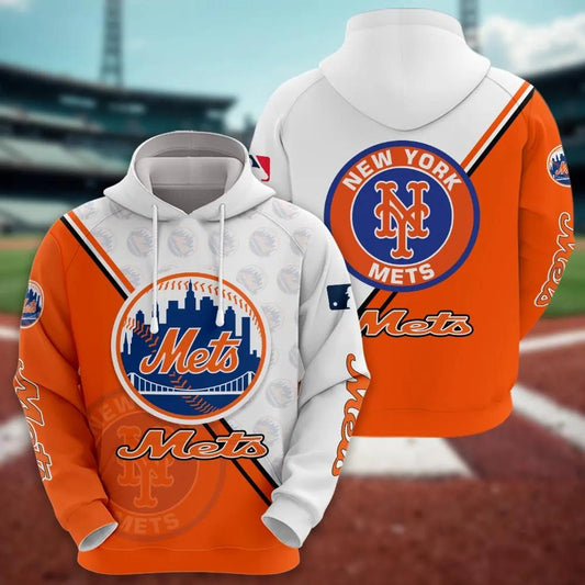 New York Mets Logo 3D Clothing, MLB Hoodie Moonbestprint