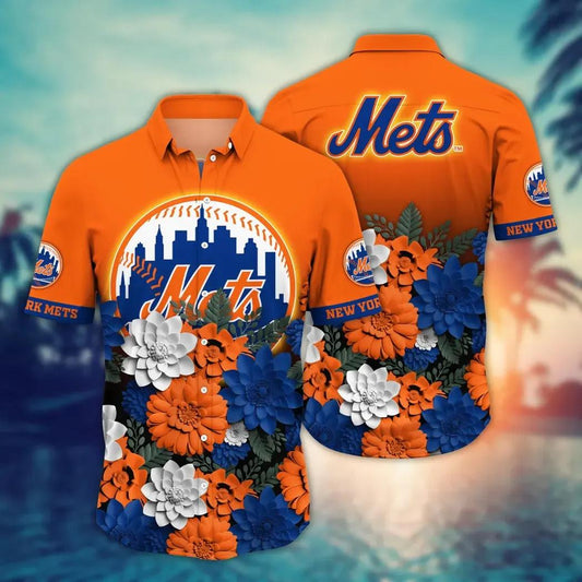 New York Mets MLB Flower Aloha Hawaiian Shirt 19, MLB Hawaiian Shirt Moonbestprint