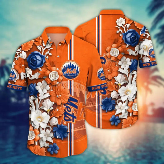 New York Mets MLB Flower Aloha Hawaiian Shirt 14, MLB Hawaiian Shirt Moonbestprint
