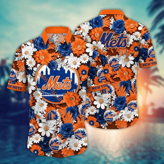 New York Mets MLB Flower Aloha Hawaiian Shirt 15, MLB Hawaiian Shirt Moonbestprint