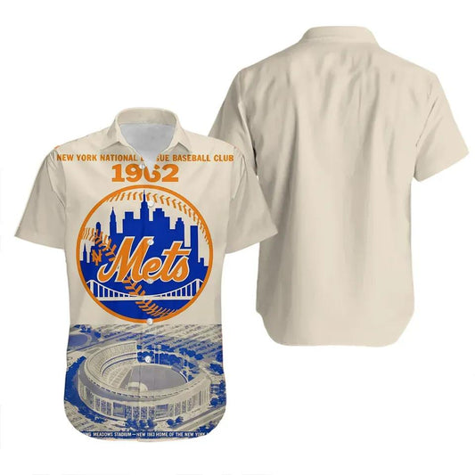 New York Mets Stadium Hawaiian Shirt, MLB Hawaiian Shirt Moonbestprint