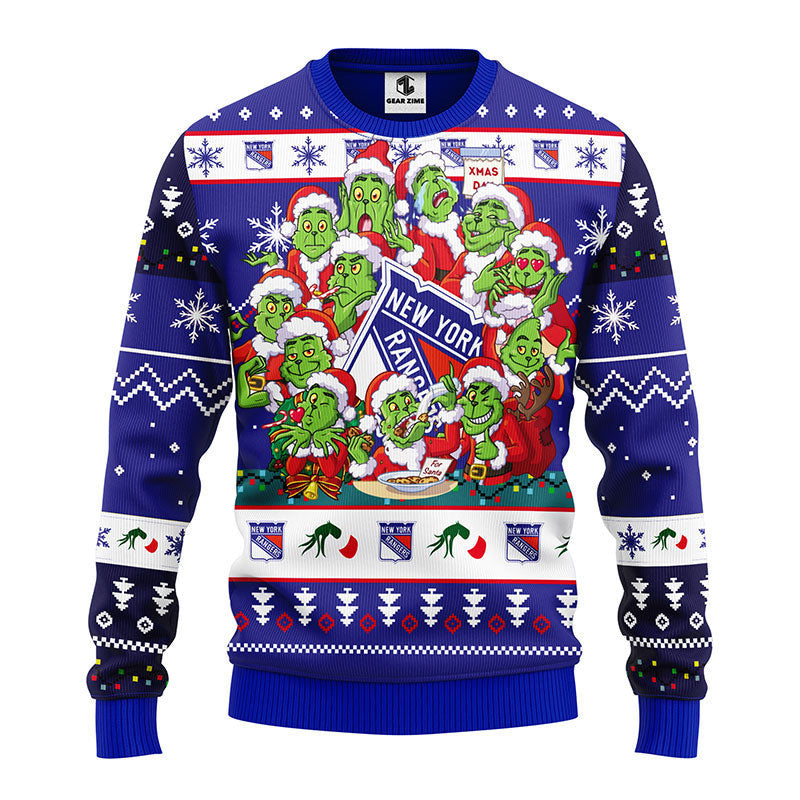 New York Rangers 12 Grinch Xmas Day Ugly Christmas Sweater Moonbestprint