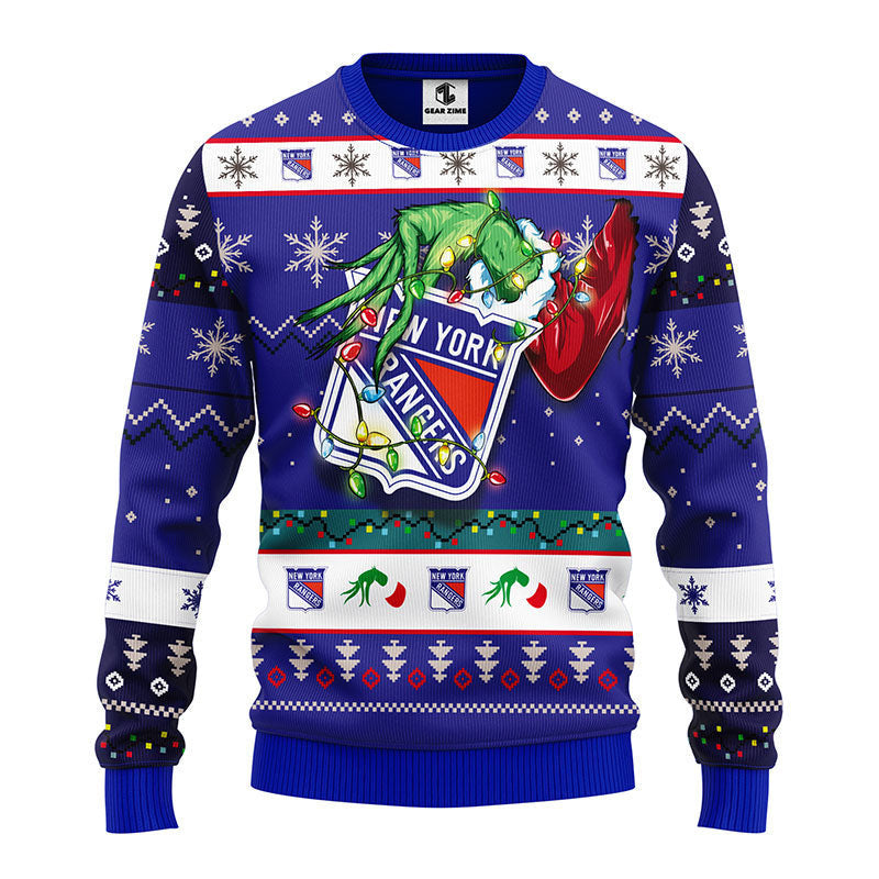 New York Rangers Grinch Ugly Christmas Sweater Moonbestprint