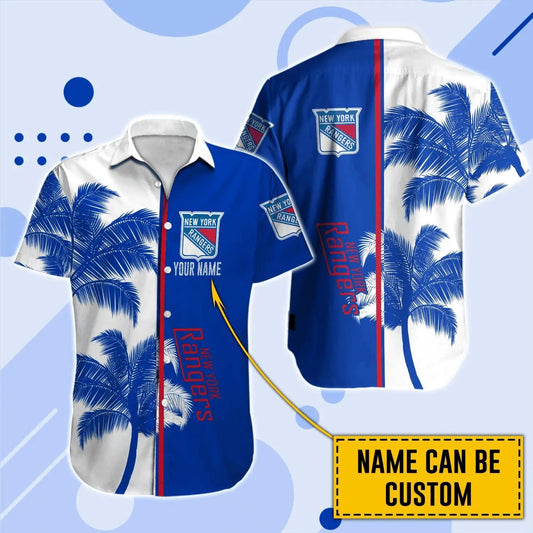 New York Rangers Hawaii Shirt Custom Nhl, NHL Hawaiian Shirt Moonbestprint