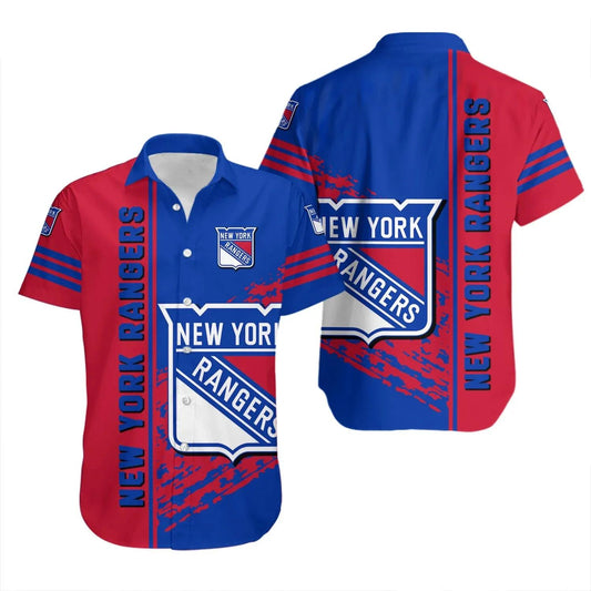 New York Rangers Hawaiian Shirt Quarter Style - NHL, NHL Hawaiian Shirt Moonbestprint